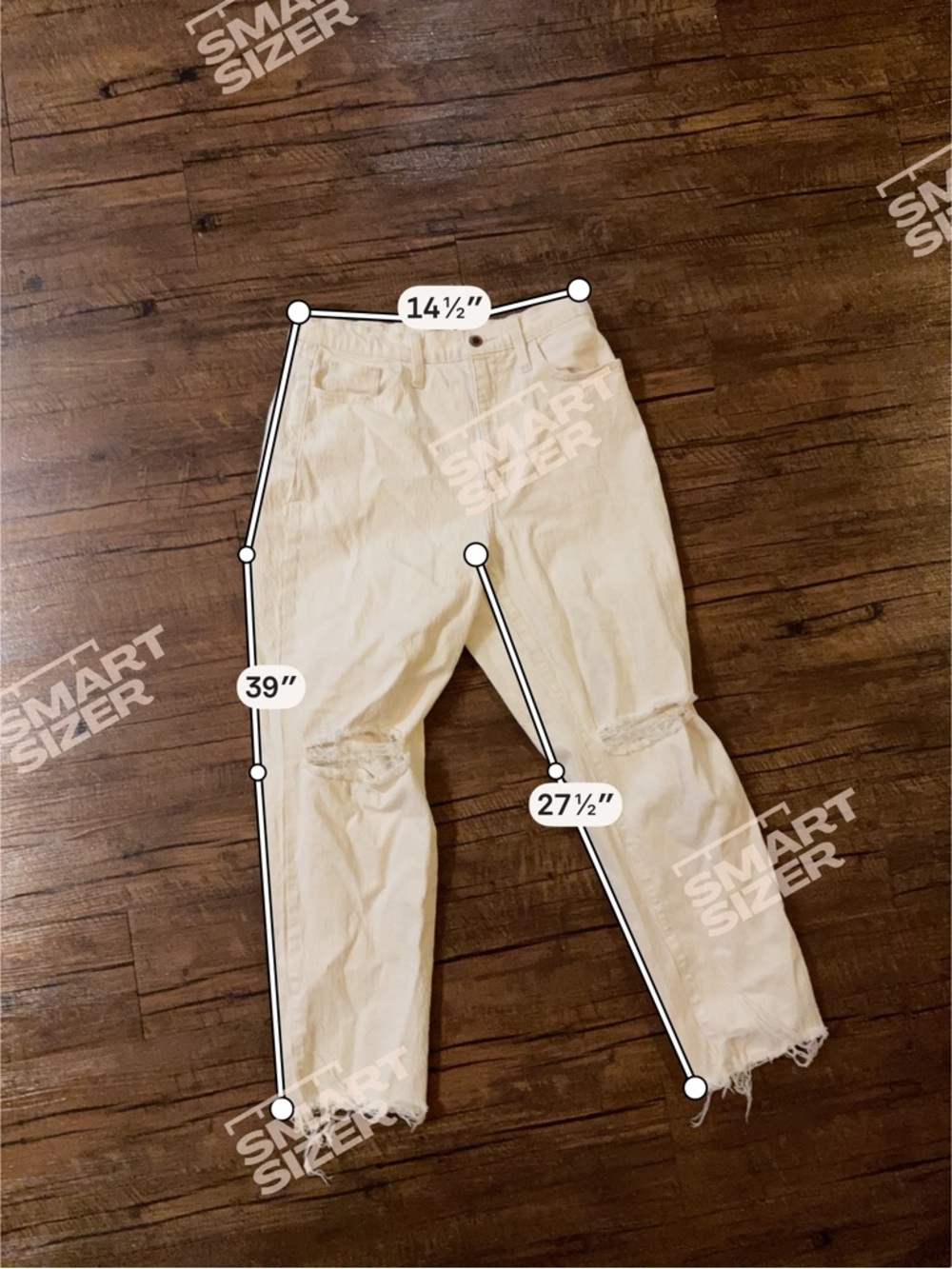Universal Thread Cream Straight-Leg Distressed Jeans - Picture 7 of 7